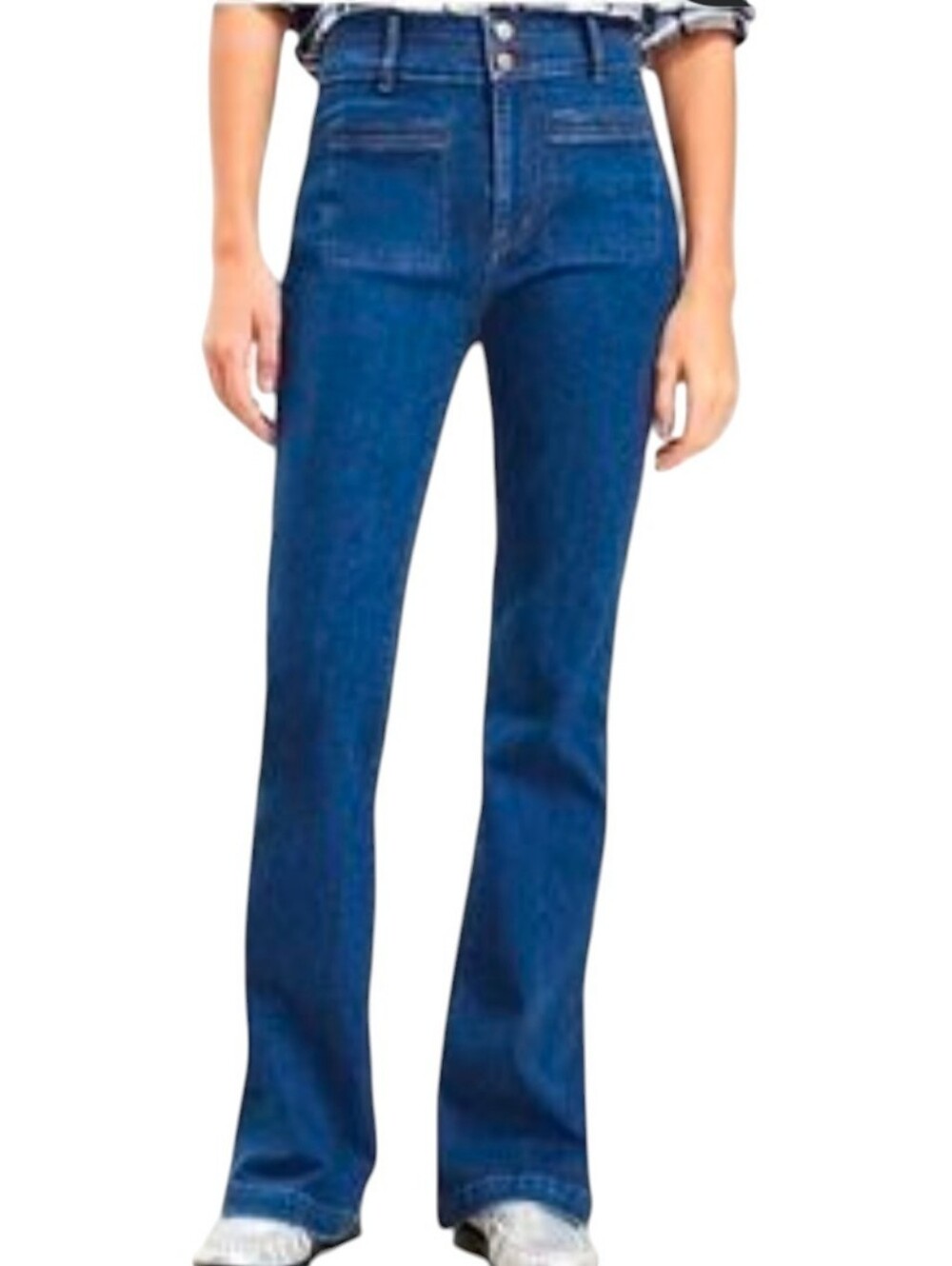 Loft Slim Flare High Rise Medium Wash Stretch Jean Sz 29/8